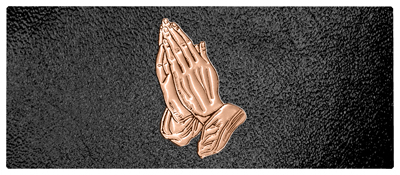 DNSEMP-L-516-BZ-SH-BK Bronze Praying Hands Shimmer Black